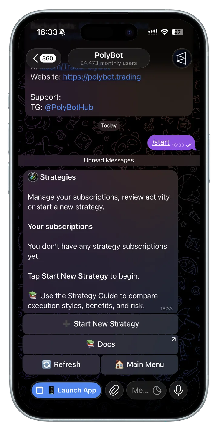 Review subscriptions or start a new strategy.